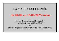 fermeture mairie 01-08-25